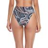 Ocean Blues Women’s High Leg Swimsuit High Waisted Bikini Bottom(Paisley Floral)