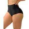 Ocean Blues Women’s High Waisted Bikini Bottom Full Coverage Swimsuit(Black)