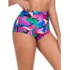 Ocean Blues Women’s High Waisted Bikini Bottom Full Coverage Swimsuit(Colorful Leaves)
