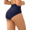 Ocean Blues Women’s High Waisted Bikini Bottom Full Coverage Swimsuit(Navy Blue)