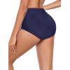 Ocean Blues Women’s High Waisted Bikini Bottom Full Coverage Swimsuit(Navy Blue)