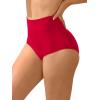 Ocean Blues Women’s High Waisted Bikini Bottom Full Coverage Swimsuit(Red)