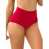 Ocean Blues Women’s High Waisted Bikini Bottom Full Coverage Swimsuit(Red)