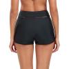 Ocean Blues Women’s High Waisted Board Shorts Mesh-Trim Tankini Boyshorts(Black)