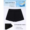 Ocean Blues Women’s High Waisted Board Shorts Mesh-Trim Tankini Boyshorts(Black)
