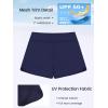 Ocean Blues Women’s High Waisted Board Shorts Mesh-Trim Tankini Boyshorts(Navy Blue)