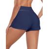 Ocean Blues Women’s High Waisted Board Shorts Mesh-Trim Tankini Boyshorts(Navy Blue)
