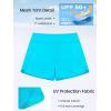 Ocean Blues Women’s High Waisted Board Shorts Mesh-Trim Tankini Boyshorts(Skyblue)