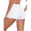 Ocean Blues Women’s High Waisted Board Shorts Mesh-Trim Tankini Boyshorts(White)