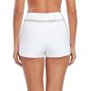 Ocean Blues Women’s High Waisted Board Shorts Mesh-Trim Tankini Boyshorts(White)