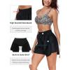 Ocean Blues Women’s High Waisted Board Shorts UPF 50+ Swim Shorts Quick Dry Trunks with Liner(Black)