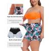 Ocean Blues Women’s High Waisted Board Shorts UPF 50+ Swim Shorts Quick Dry Trunks with Liner(Coconut Tree)