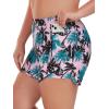 Ocean Blues Women’s High Waisted Board Shorts UPF 50+ Swim Shorts Quick Dry Trunks with Liner(Coconut Tree)