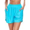 Ocean Blues Women’s High Waisted Board Shorts UPF 50+ Swim Shorts Quick Dry Trunks with Liner(Sky Blue)