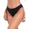 Ocean Blues Women’s Low Waisted Bikini Bottom Full Coverage Swim Bottom(Black)