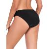 Ocean Blues Women’s Low Waisted Bikini Bottom Full Coverage Swim Bottom(Black)