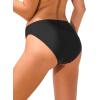 Ocean Blues Women’s Low Waisted Bikini Bottom Full Coverage Swim Bottom(Black)