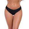 Ocean Blues Women’s Low Waisted Bikini Bottom Full Coverage Swim Bottom(Black)
