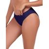 Ocean Blues Women’s Low Waisted Bikini Bottom Full Coverage Swim Bottom(Navy Blue)