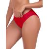 Ocean Blues Women’s Low Waisted Bikini Bottom Full Coverage Swim Bottom(Red)