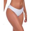 Ocean Blues Women’s Low Waisted Bikini Bottom Full Coverage Swim Bottom(White)