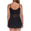 Ocean Blues Women’s Mesh Camisole Tankini Swimsuits Tummy Control Two Piece Bathing Suits Swim Tank Top with Boyshorts(Black Polka Dotand Black)