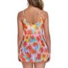 Ocean Blues Women’s Mesh Camisole Tankini Swimsuits Tummy Control Two Piece Bathing Suits Swim Tank Top with Boyshorts(Orange Coconut Tree and Black)