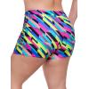 Ocean Blues Women’s Plus Size 3″ High Waisted Board Shorts Tummy Control Swim Bottom Boyleg Tankini Bottom(Neon Striped)