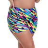 Ocean Blues Women’s Plus Size 3″ High Waisted Board Shorts Tummy Control Swim Bottom Boyleg Tankini Bottom(Neon Striped)