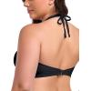 Ocean Blues Women’s Plus Size Cutout Bikini Top Halter Swimsuit Top(Black)