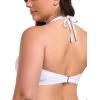 Ocean Blues Women’s Plus Size Cutout Bikini Top Halter Swimsuit Top(White)