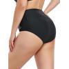 Ocean Blues Women’s Plus Size High Waisted Bikini Bottom Full Coverage Swim Bottom(Black)