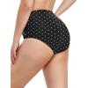 Ocean Blues Women’s Plus Size High Waisted Bikini Bottom Full Coverage Swim Bottom(Black Polka Dot)