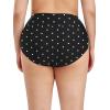 Ocean Blues Women’s Plus Size High Waisted Bikini Bottom Full Coverage Swim Bottom(Black Polka Dot)