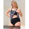 Ocean Blues Women’s Plus Size High Waisted Bikini Bottom Full Coverage Swim Bottom(Black Polka Dot)