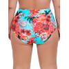 Ocean Blues Women’s Plus Size High Waisted Bikini Bottom Full Coverage Swim Bottom(Blue Floral)