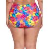 Ocean Blues Women’s Plus Size High Waisted Bikini Bottom Full Coverage Swim Bottom(Colorful Floral)