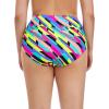 Ocean Blues Women’s Plus Size High Waisted Bikini Bottom Full Coverage Swim Bottom(Neon Striped)