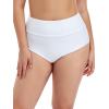 Ocean Blues Women’s Plus Size High Waisted Bikini Bottom Full Coverage Swim Bottom(White)