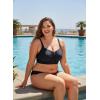 Ocean Blues Women’s Plus Size Ruched Bikini Top Square Neck Swimsuit Tops Padded Bathing Suits Sport Bra(Black)