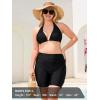 Ocean Blues Women’s Plus Size Triangle Bikini Top Halter Bathing Suit Top(Black)