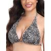 Ocean Blues Women’s Plus Size Triangle Bikini Top Halter Bathing Suit Top(Leopard)