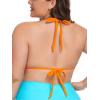 Ocean Blues Women’s Plus Size Triangle Bikini Top Halter Bathing Suit Top(Neon Orange)