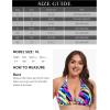 Ocean Blues Women’s Plus Size Triangle Bikini Top Halter Bathing Suit Top(Neon Striped)