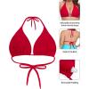 Ocean Blues Women’s Plus Size Triangle Bikini Top Halter Bathing Suit Top(Red)