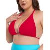 Ocean Blues Women’s Plus Size Triangle Bikini Top Halter Bathing Suit Top(Red)