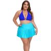 Ocean Blues Women’s Plus Size Triangle Bikini Top Halter Bathing Suit Top(Royal Blue)