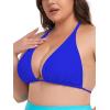 Ocean Blues Women’s Plus Size Triangle Bikini Top Halter Bathing Suit Top(Royal Blue)