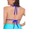 Ocean Blues Women’s Plus Size Triangle Bikini Top Halter Bathing Suit Top(Royal Blue)