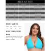 Ocean Blues Women’s Plus Size Triangle Bikini Top Halter Bathing Suit Top(Sky Blue)